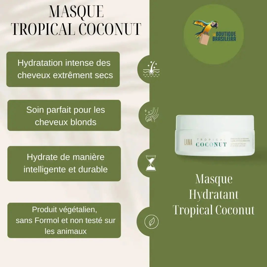 Masque Tropical Coconut 200 g – Lana Brasiles