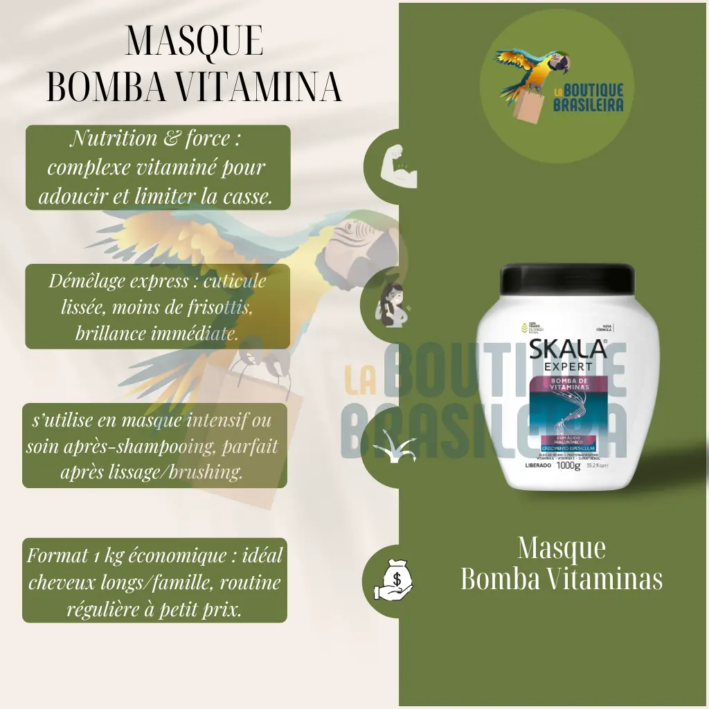 Masque Skala Bomba de Vitaminas 1KG – Soin pour cheveux secs