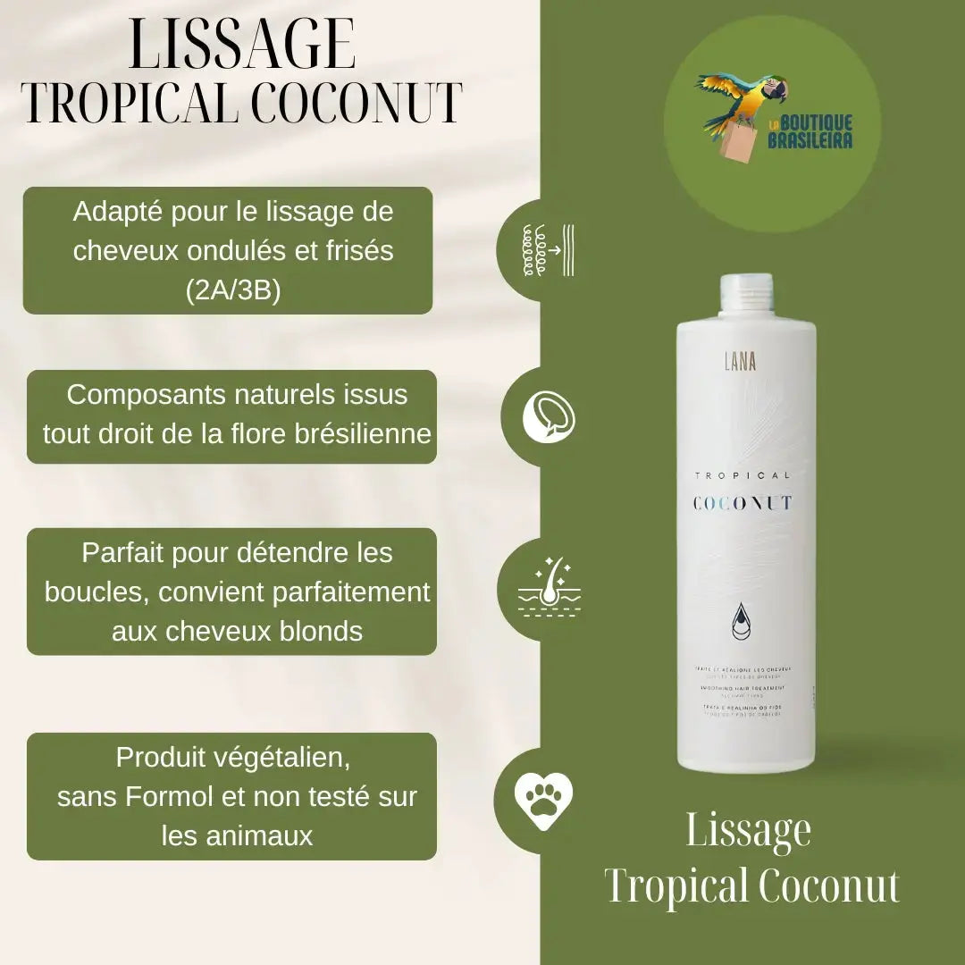 KIT Lissage Brésilien Tropical Coconut + Shampooing en poudre
