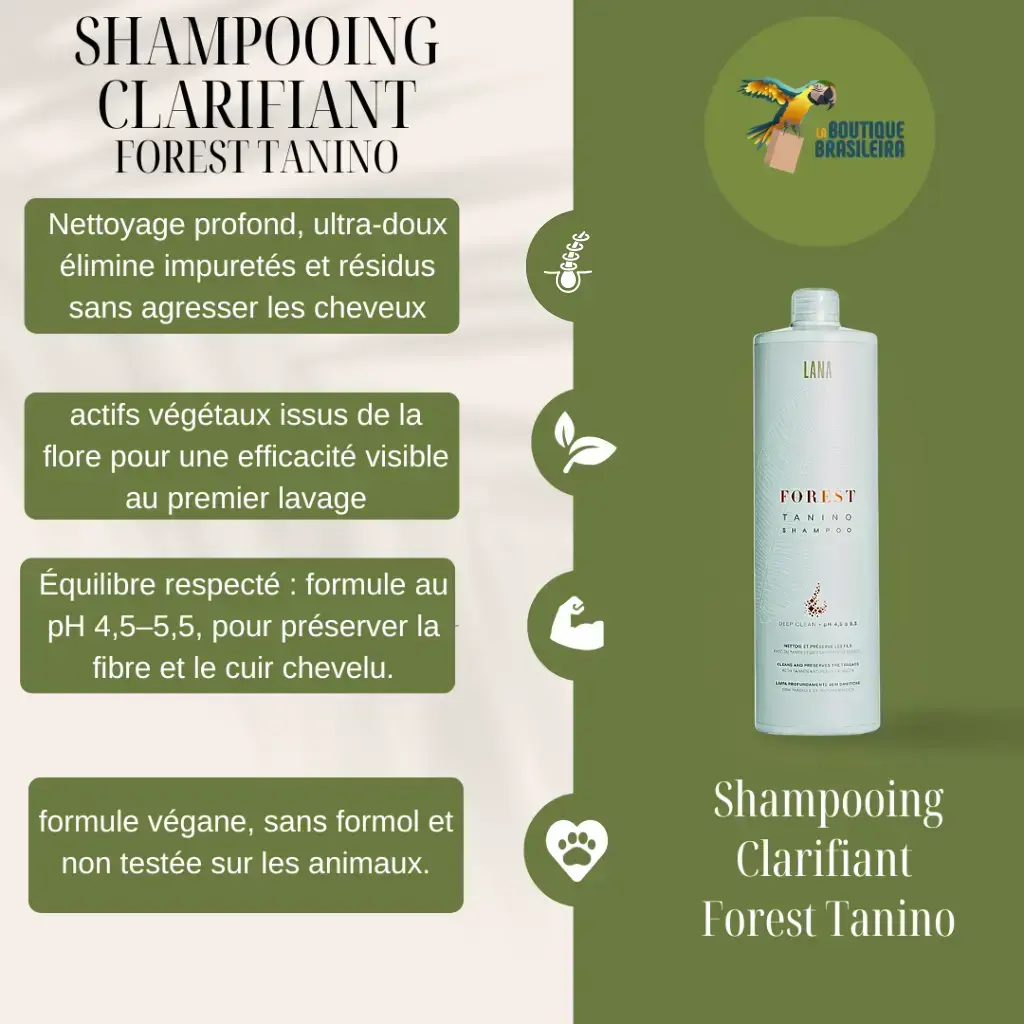 Shampoing Anti-Résidus Forest Tanino 1L - Lana Brasiles