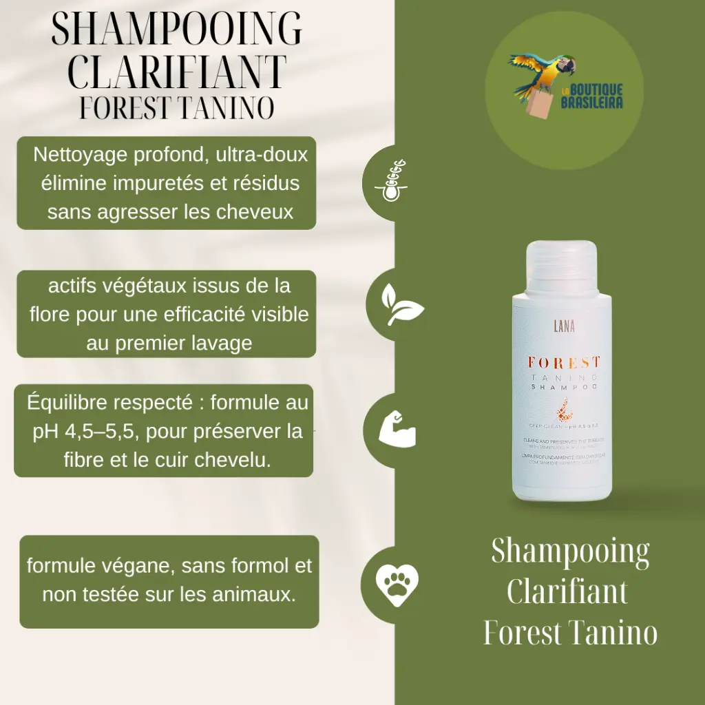 Shampooing clarifiant Forest Tanino 100ml Lana Brasiles