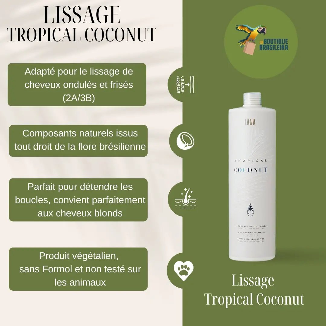 Lissage Brésilien Tropical Coconut 1 L – Lana Brasiles