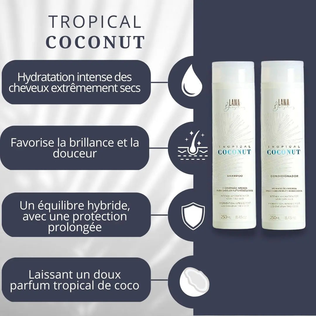 Shampooing et Après-shampooing Tropical Coconut – 250ml Lana Brasiles